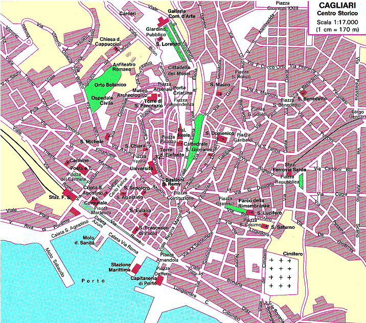 Map of Cagliari