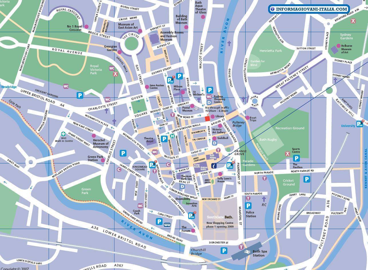 Road Map Of Bath City Centre
