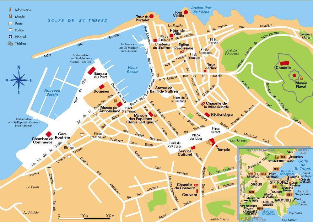 Karte von Saint Tropez - Stadtplan Saint Tropez
